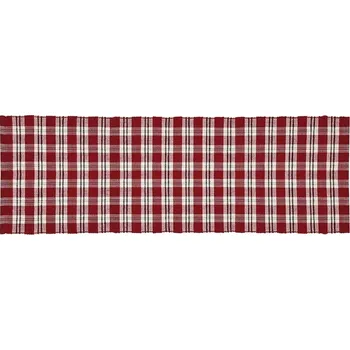 Povlečení Boma Trading Běhoun Happy check vínová/černá, 30 х 90 cm, červená