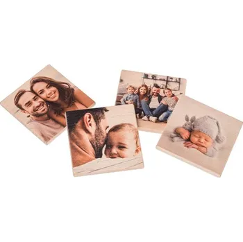 Podtácek ČistéDřevo Dřevěné podtácky s vlastní fotkou 4 ks 10 x 10 cm