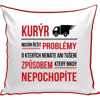 Polštář Polštář barevný 32x32 cm Musím řešit problémy - kurýr