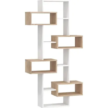 police Regál DORINDA, dub sonoma/bílá, 5 let záruka + vyzvednutí ZDARMA