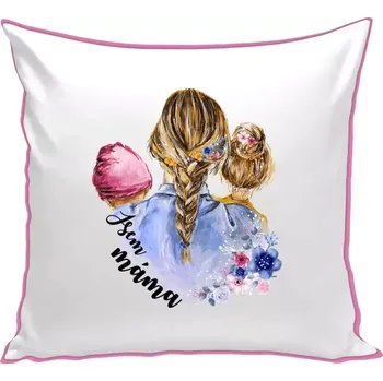 Polštář Polštář barevný 32x32 cm Jsem máma - holčička a holka