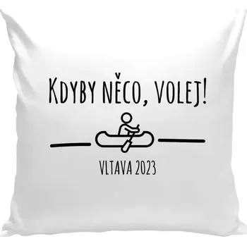 Polštář Polštář bílý 40x40 cm Kdyby něco, volej