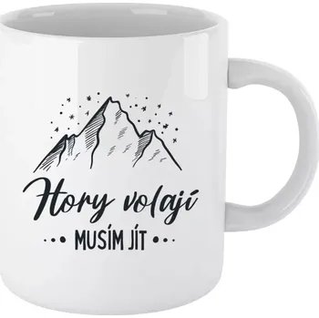 Hrnek 330 ml - bílý Hory volají, musím jít