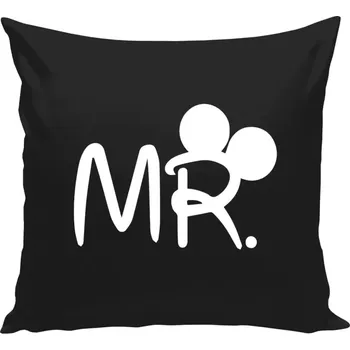Polštář Polštář černý 40x40 cm Mr. Mouse