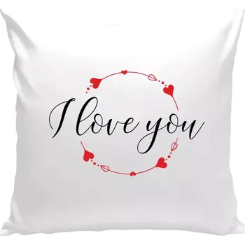 Polštář Polštář bílý 40x40 cm I love you