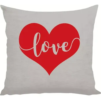 Polštář Polštář lněný 40x40 cm Love in heart