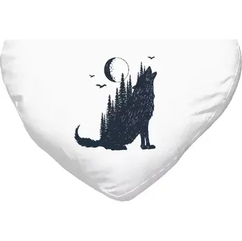 Polštář Polštář srdce 40x35 cm Vlk v lese