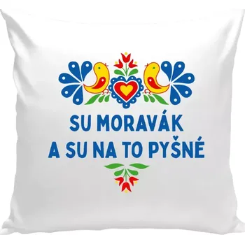 Polštář Polštář bílý 40x40 cm Su Moravák a su na to pyšné.