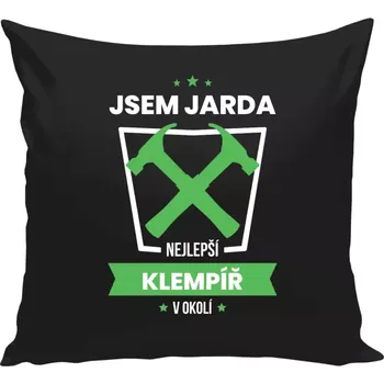 Polštář Polštář černý 40x40 cm Nejlepší v okolí - klempíř