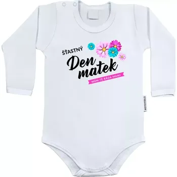 Kojenecký body Dětské body s dlouhým rukávem Šťastný den matek - květiny