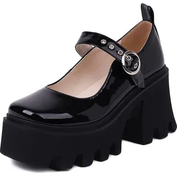 Dámské lodičky Lodičky na platformě s potiskem květů GoodDayGirl Barva: Černá, Velikost: 39