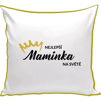 Polštář Polštář barevný 32x32 cm Nejlepší maminka na světě - korunka