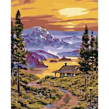 Diamantové malování Diamondi Cesta k chatě u jezera 40 x 50 cm bez rámu