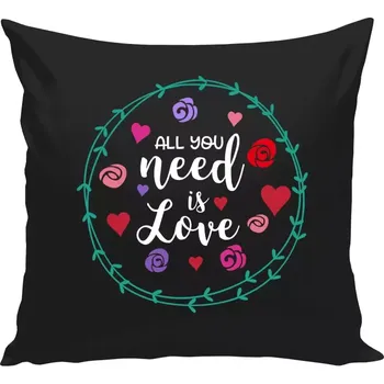 Polštář Polštář černý 40x40 cm All you need is love
