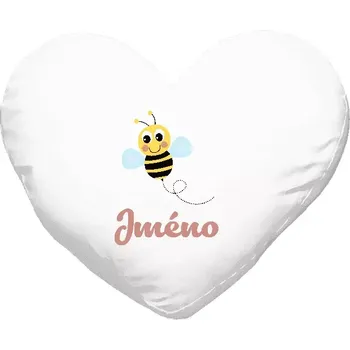 Polštář Polštář srdce 40x35 cm Včelička se jménem