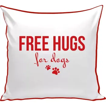 Polštář Polštář barevný 32x32 cm Free hugs for dogs
