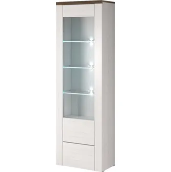 police FEDRA úzká vitrína, dub sonoma trufel/sibiu larche + PROVĚŘENO zákazníky + vyzvednutí ZDARMA