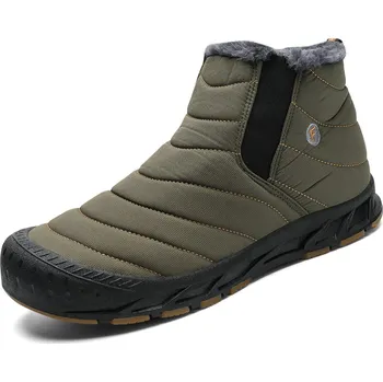 Pánská zimní obuv Prešívané snehové topánky zimné vodeodolné s plyšom Barva: Zelená, Velikost: 37