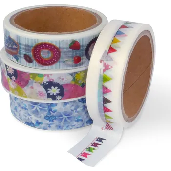 Lepicí páska Flexio Washi lepící páska s motivem 15mm x 5m ,balení 60 ks 424402