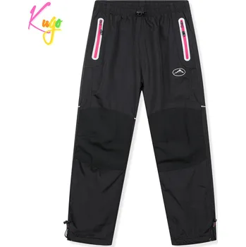 Dívčí kalhoty Dívčí šusťákové kalhoty, zateplené - KUGO DK8237, černá / růžové zipy Barva: Černá, Velikost: 164