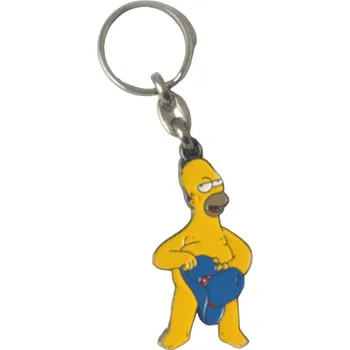 Přívěsek na klíče Simpsonovi Homer striptér kovový včetně kroužku na klíče