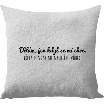 Polštář Polštář bílý 40x40 cm - dlouhý chlup Dělám, jen když se mi chce