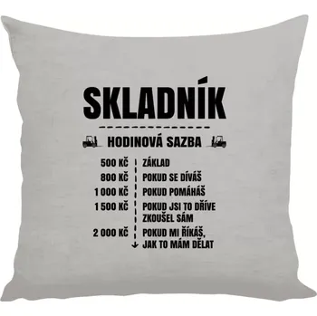 Polštář Polštář lněný 40x40 cm Hodinová sazba - skladník
