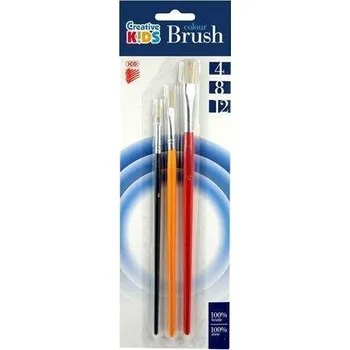 Umělecký štětec ICO Sada štětců, 3ks, č. 4-8-12, dřevěné, ICO Creative Kids 24026