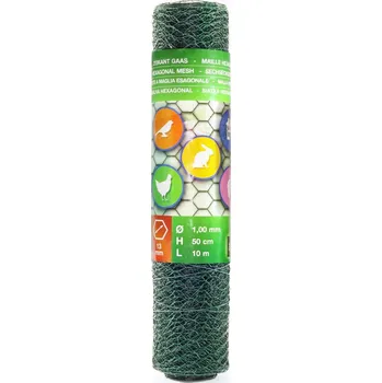 Pletivo Šestihranné chovatelské pletivo Heksag, 0,5 × 10 m, oko: 13 mm, kov, PVC, zelená 7078177