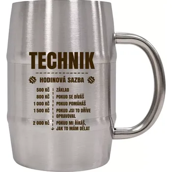 Sklenice Nerezový chladicí půllitr Hodinová sazba - technik