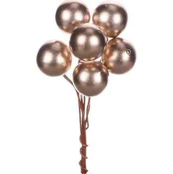 umělá květina Autronic Koule na drátku, šampaňská barva. Cena za 1sáček (48ks) KN6154-CHAM