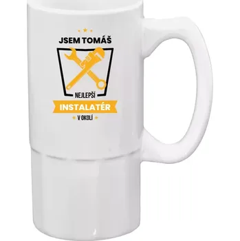 Sklenice Půllitr pro instalatéry - Nejlepší v okolí - instalatér - 500 ml