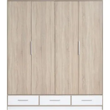 Šatní skříň Meblar Šatní skříň Isko, dub sonoma/bílá