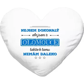 Polštář Polštář srdce 40x35 cm Nejsem dokonalý, ale jsem z ...