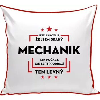 Polštář Polštář barevný 32x32 cm Jestli si myslíš, že jsem drahý - mechanik