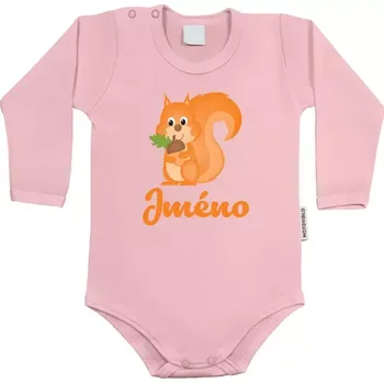 Kojenecký body Dětské body s dlouhým rukávem Veverka se jménem