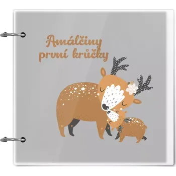 Fotokniha Plexi album se sponami První krůčky se jménem - srnky