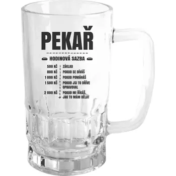 Sklenice Půllitr pro pekaře - Hodinová sazba - pekař - čirý