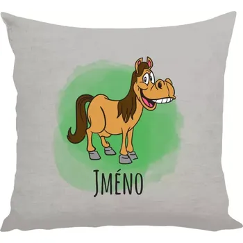 Polštář Polštář lněný 40x40 cm Koník