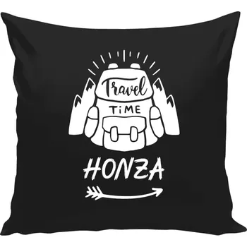 Polštář Polštář černý 40x40 cm Travel time se jménem
