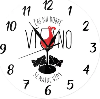 Hodiny Plexi nástěnné hodiny Čas na víno