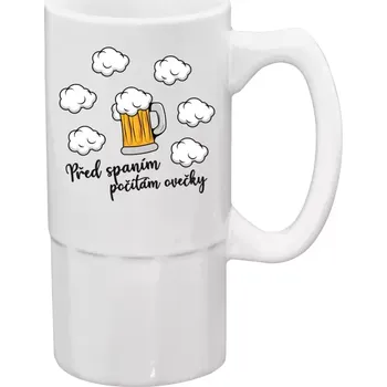 Sklenice Půllitr bílý vysoký Počítám ovečky