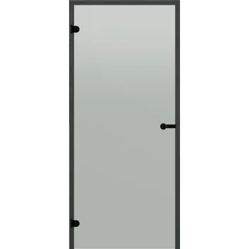 Dveře do sauny HARVIA 7x19, satinované 690x1890 mm, borovice, černý rám