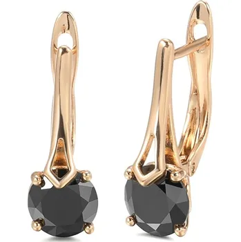 Náušnice Elegantní náušnice s černým kamenem Velikost: ONE SIZE
