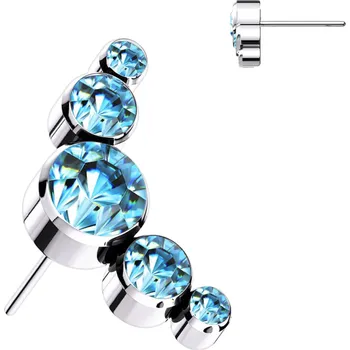 Piercing Atreya Titanová bezzávitová koncovka s 5 zirkony Barva: Aqua