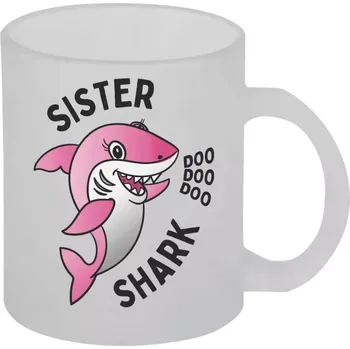 Hrnek 330 ml - skleněný matný Sister Shark