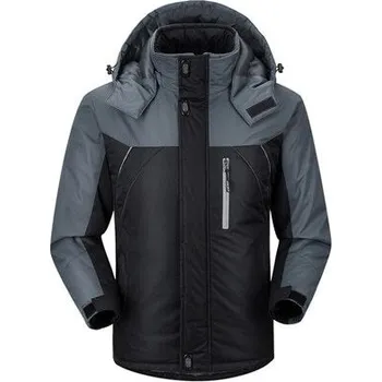 Pánská softshellová bunda Dvoubarevná zimní bunda na hory pánská s odnímatelnou kapucí Barva: Černá, Velikost: XL