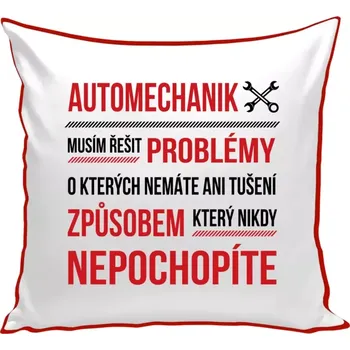 Polštář Polštář barevný 32x32 cm Musím řešit problémy - automechanik
