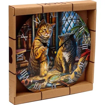 Hodiny Lisa Parker Nástěnné hodiny fantasy- Kočičí detektiv