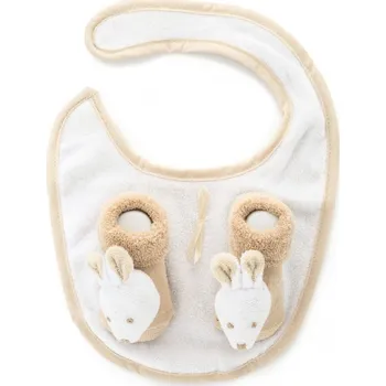 Kojenecká souprava Kojenecký dárkový set bryndák + ponožky hnědá